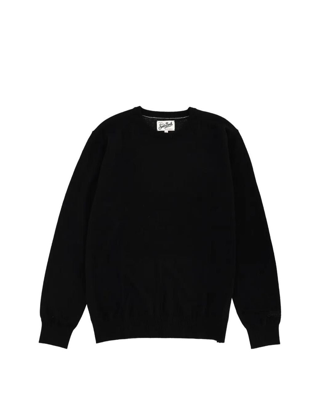 Mc2 Saint Barth Black Logo Knitted Sweater for men