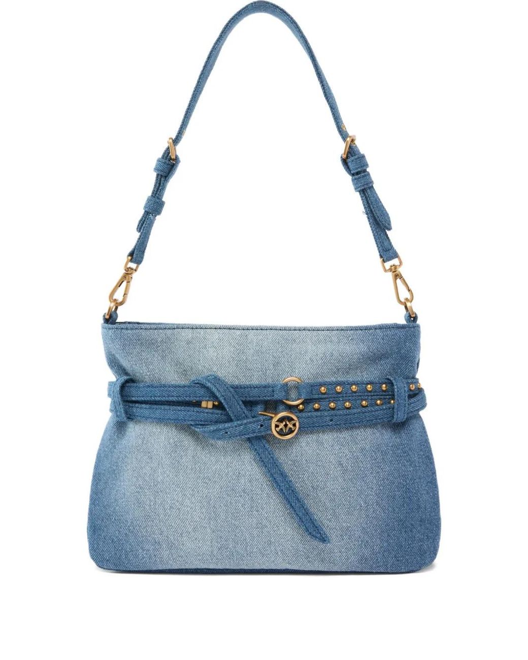 Pinko Blue Studded Shoulder Bag