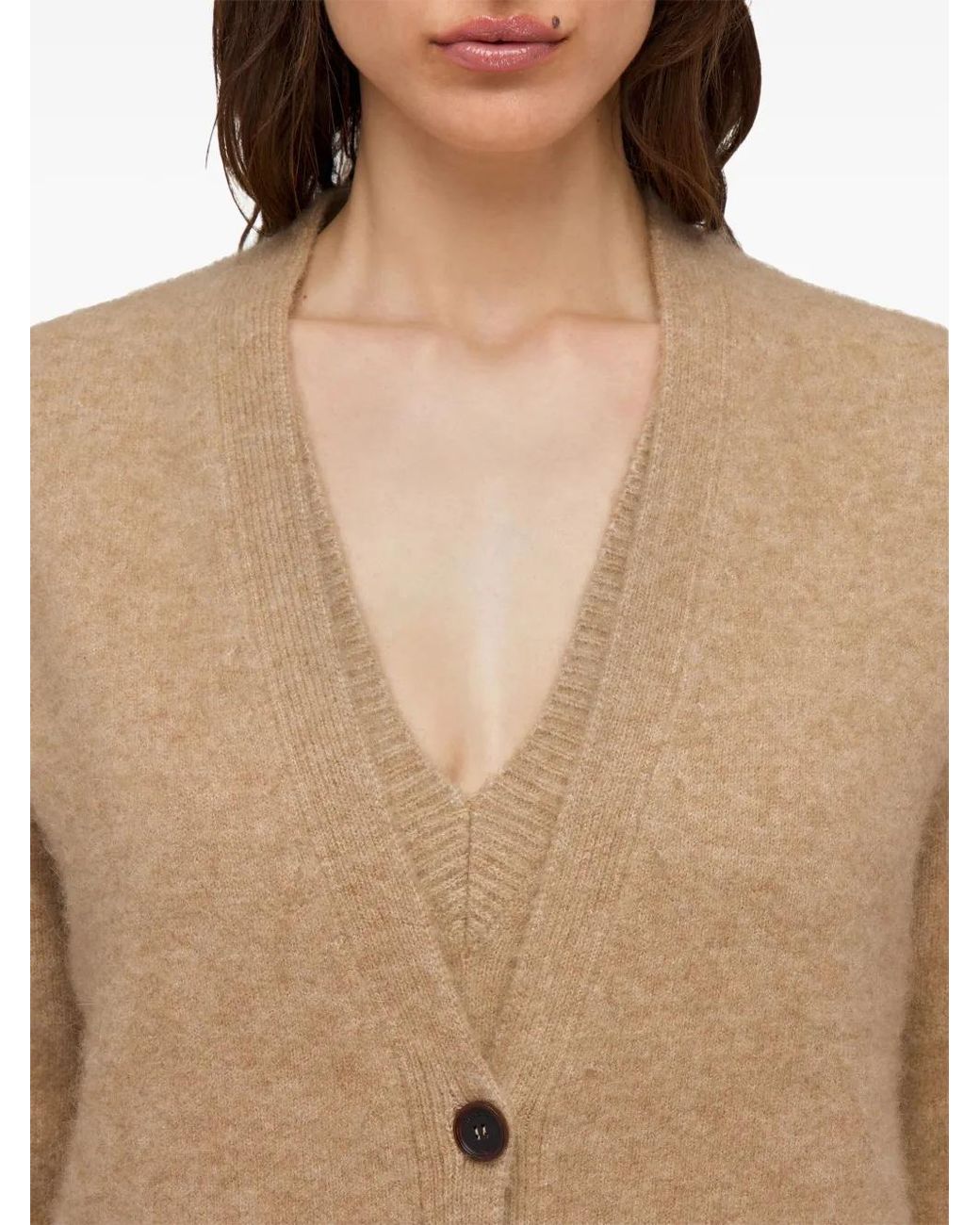 Ferragamo Brown Cashmere-Blend Cardigan