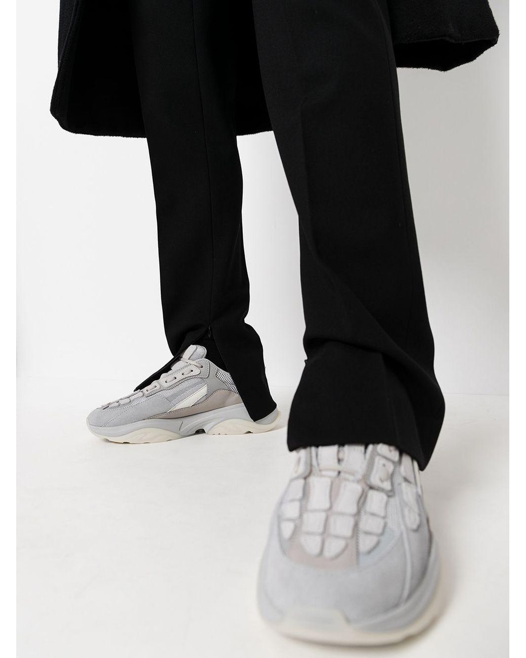 Amiri Suede Bone Runner Low-top Sneakers in Grey (Gray) for Men 