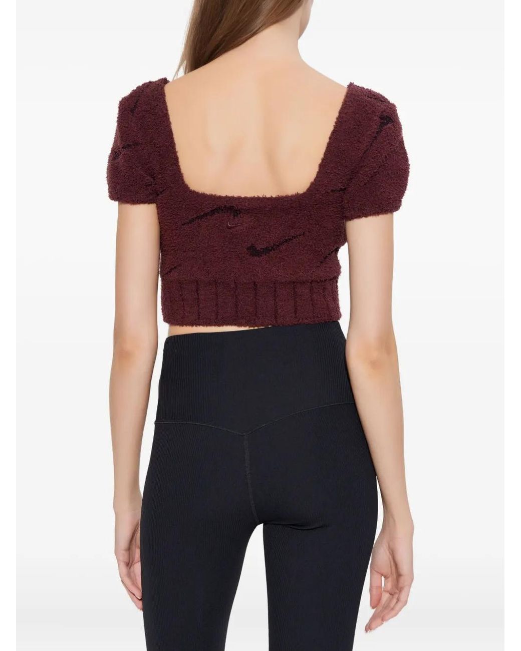 Nike Red Sportswear Phoenix Cozy Bouclé Crop Top