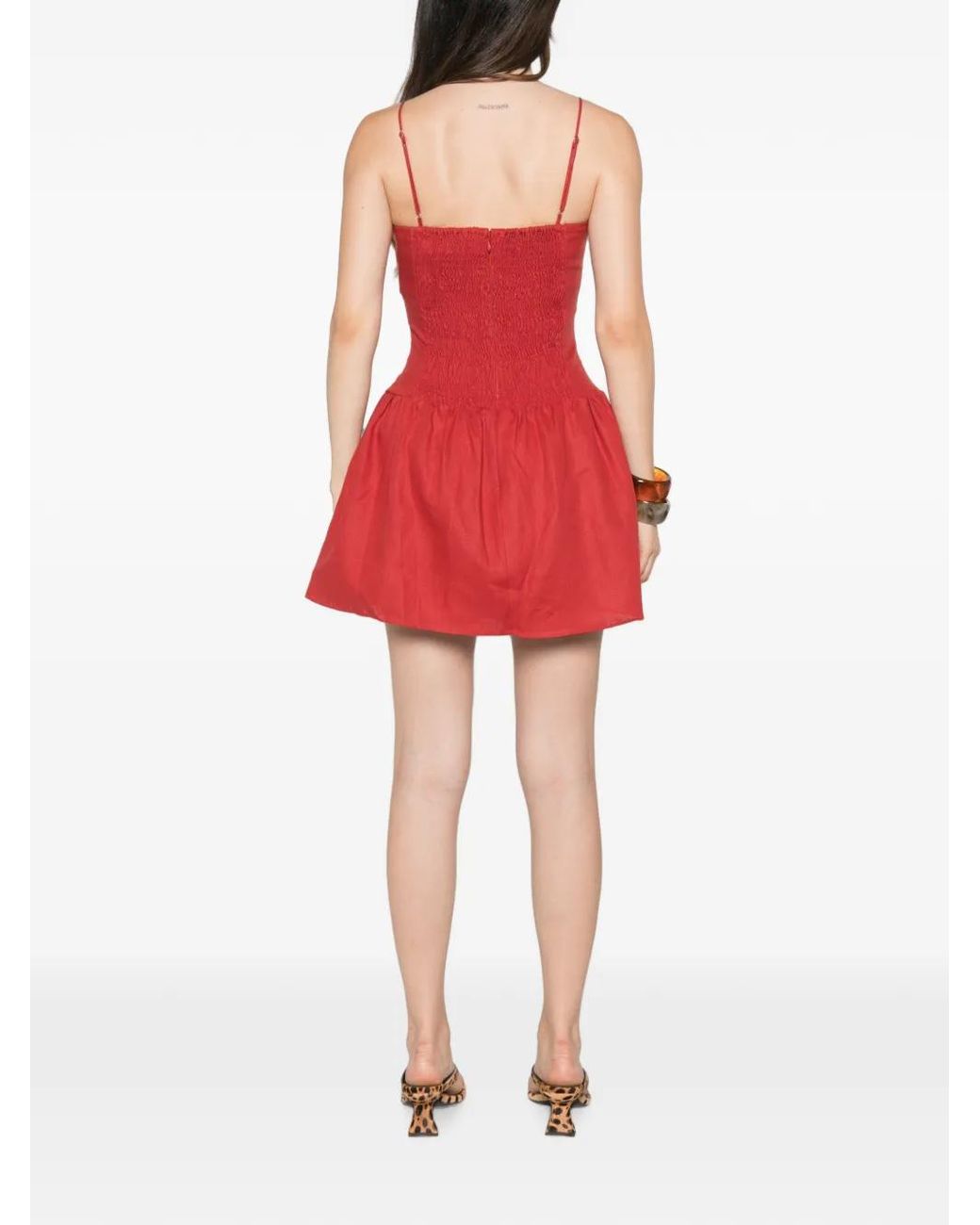 Faithfull The Brand Red Uma Mini Dress Chilli