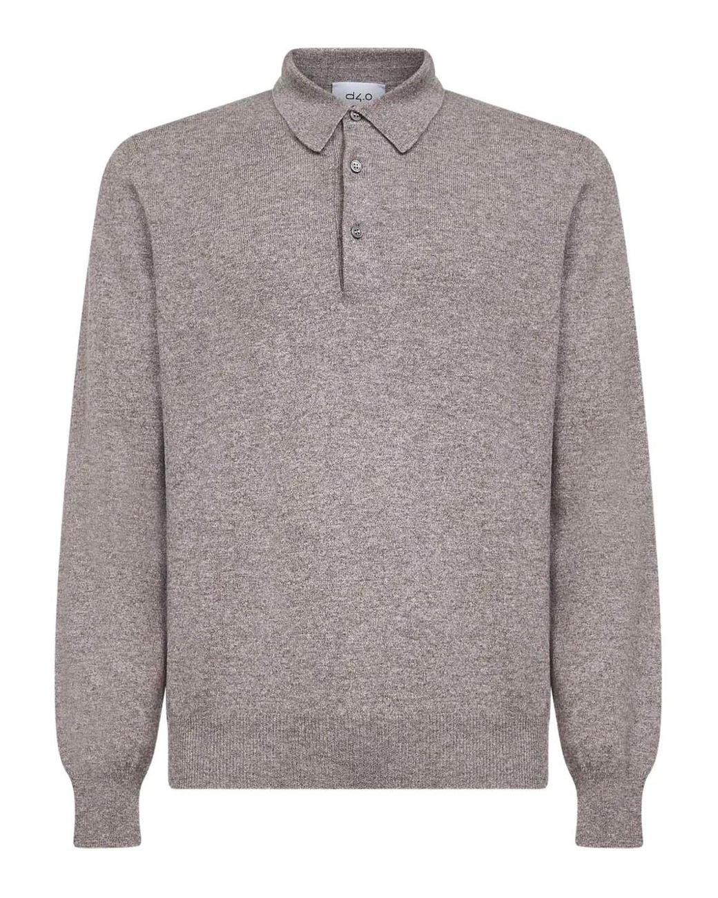 D4.0 Gray Long-Sleeve Polo Shirt for men