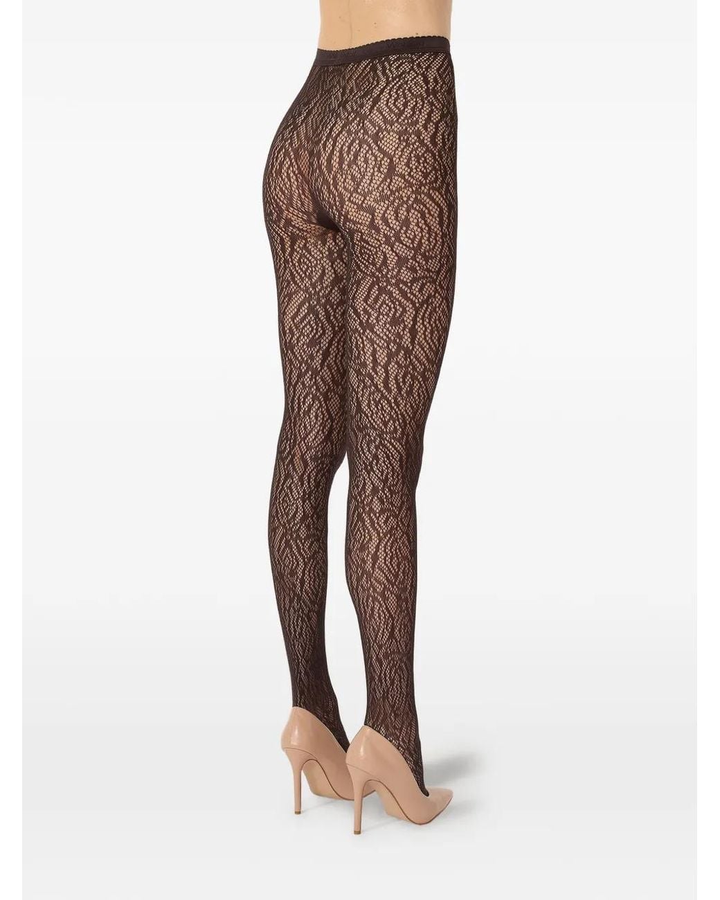 Wolford Black Lace-Effect Tights