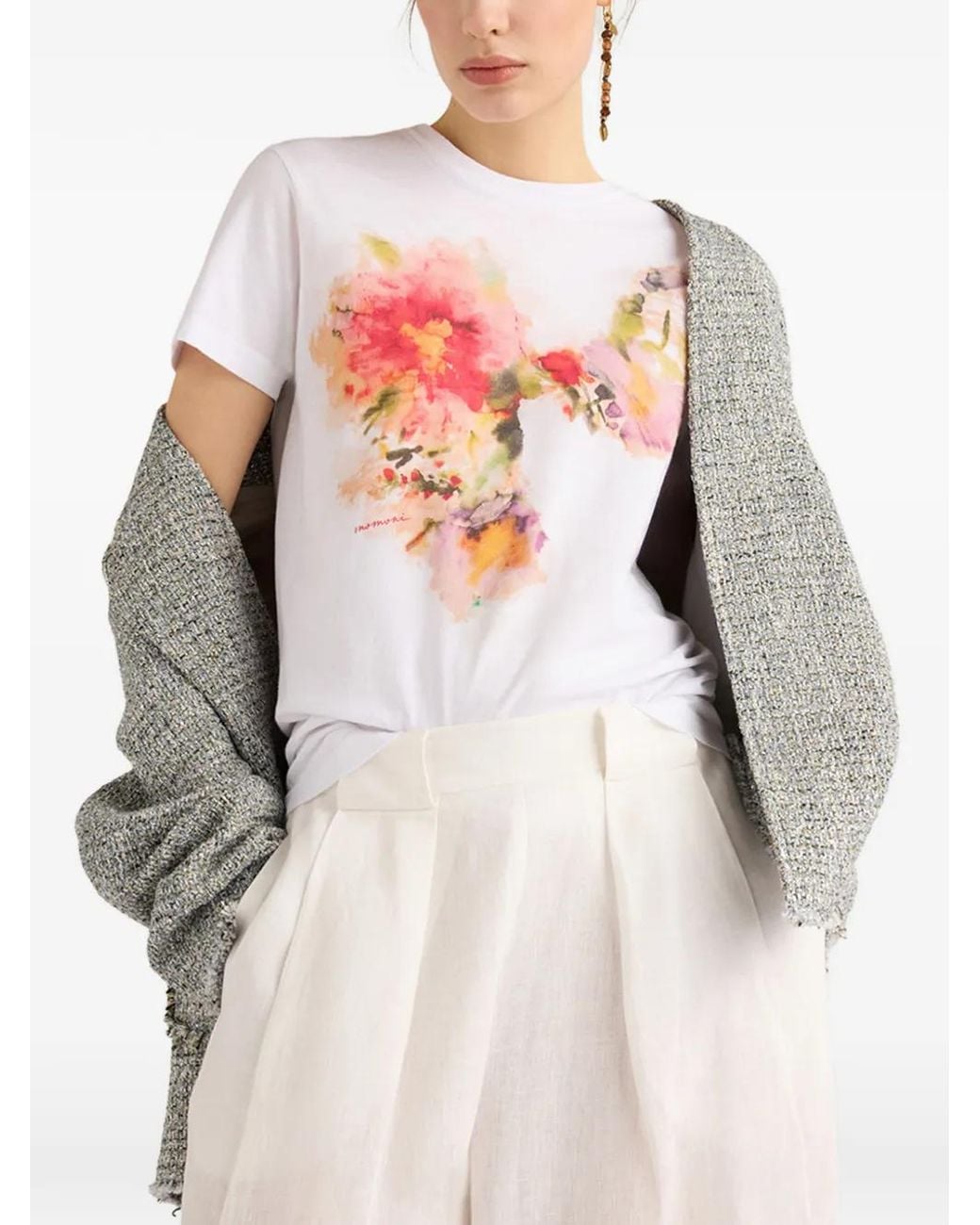 Momoní White Querencia Floral-Print T-Shirt