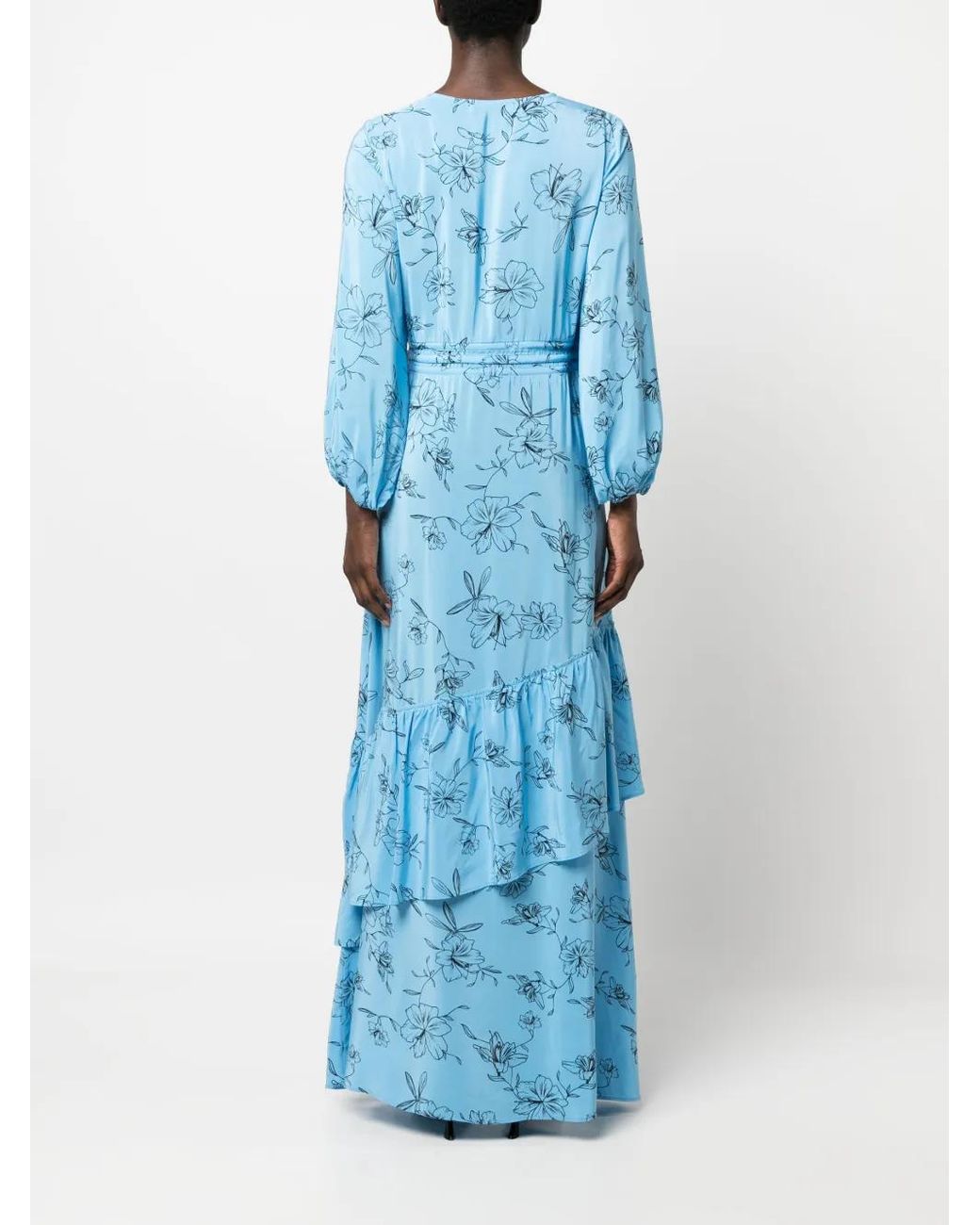 IVY & OAK Blue Floral-Print Maxi Dress