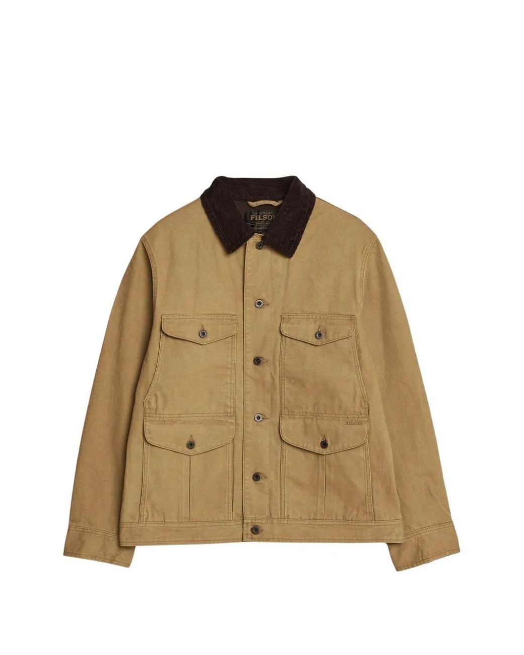 Filson Natural Veste À Col En Velours Côtelé Et Poches Multiples for men