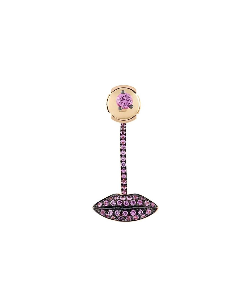 Delfina Delettrez White 'lips Piercing' Sapphire Earring