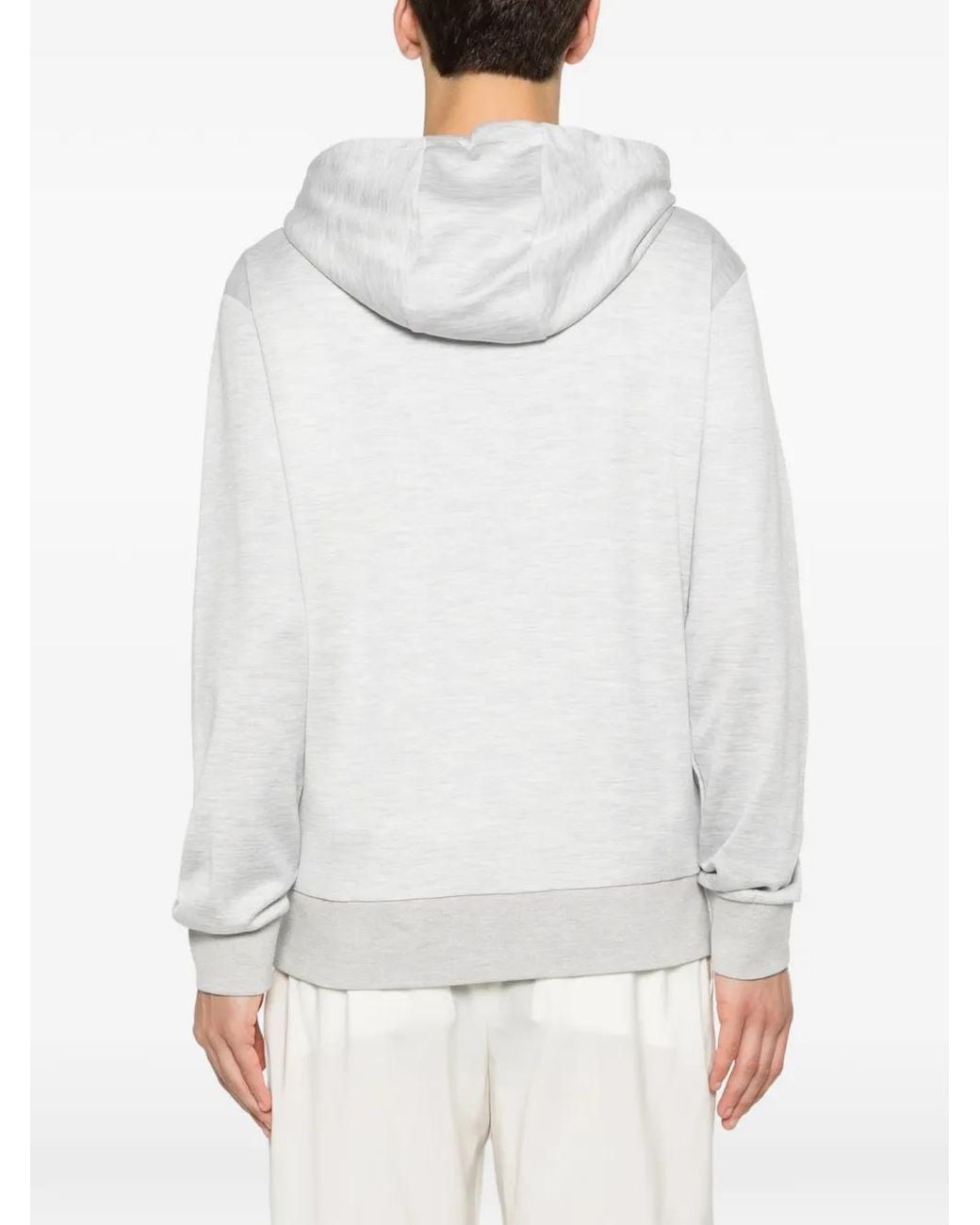 Eleventy White Zip-Fastening Hoodie for men