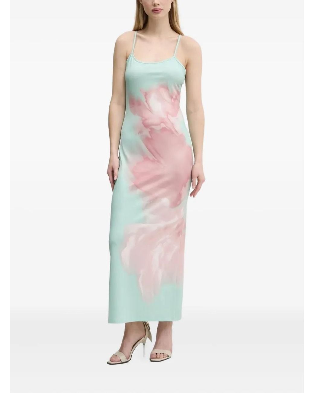 Desigual White Floral-Print Midi Dress