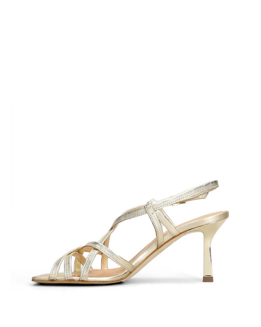 The Seller Natural Strappy Metallic-Effect Sandals