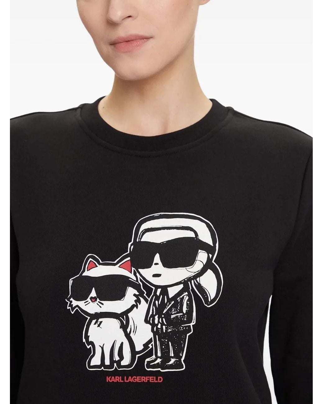 Karl Lagerfeld Black Ikon Choupette Sweatshirt