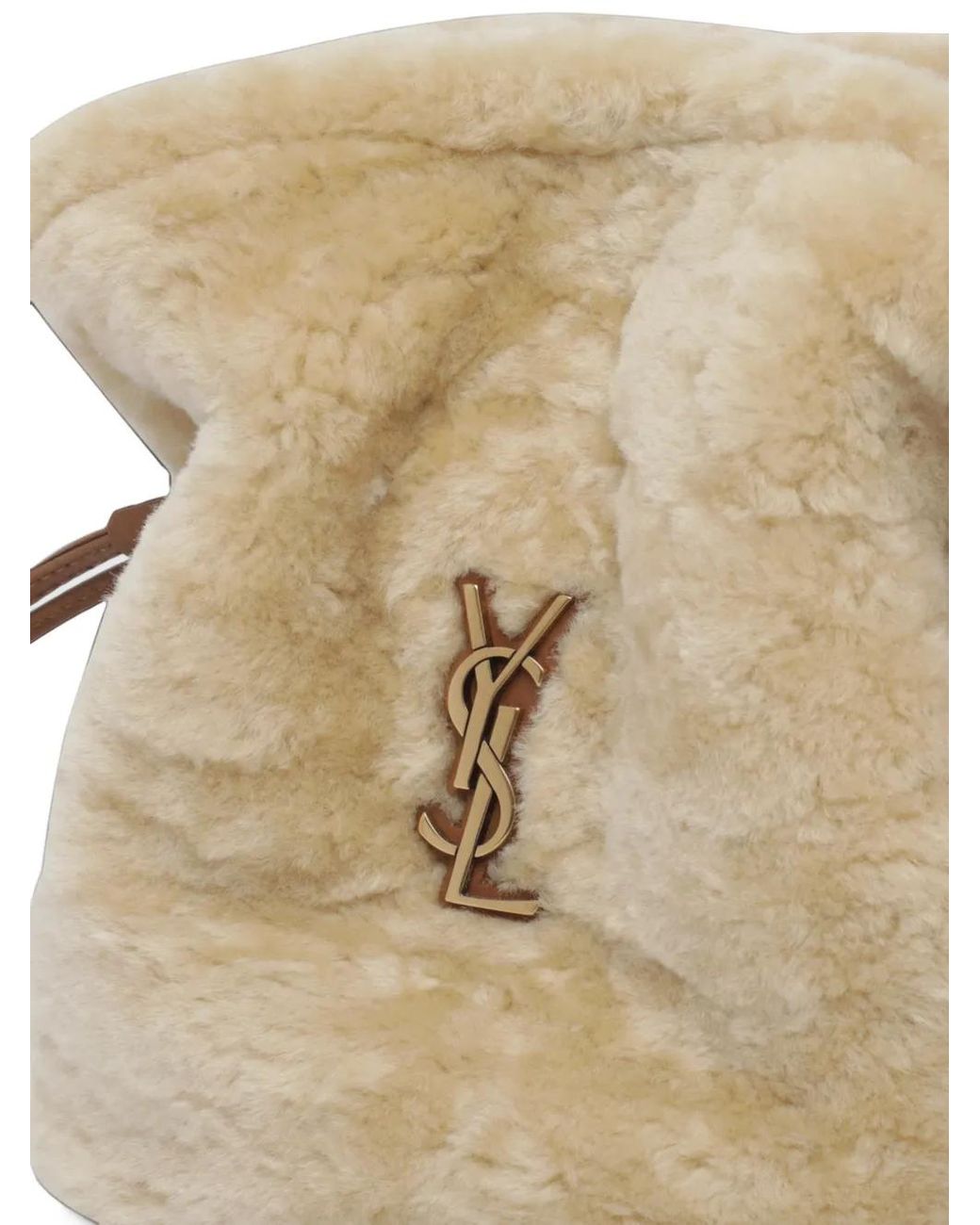 Saint Laurent Natural Jamie Shearling Shoulder Bag