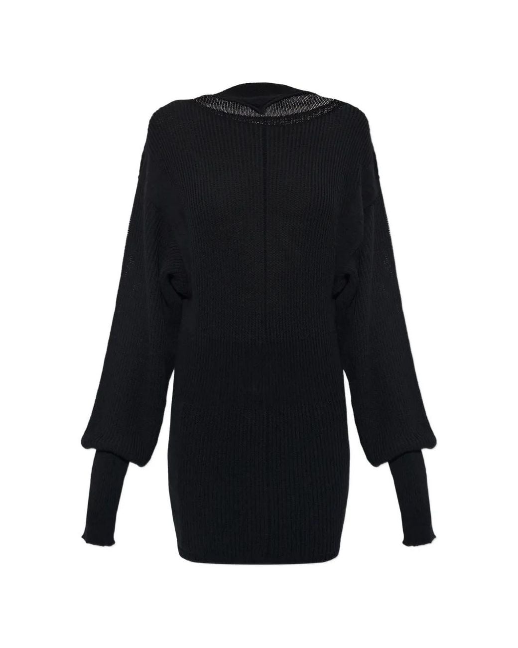 Rick Owens Black Pull Côtelé À Manches Longues