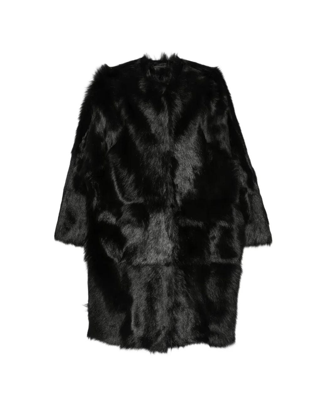 Totême Black Faux-Fur Coat