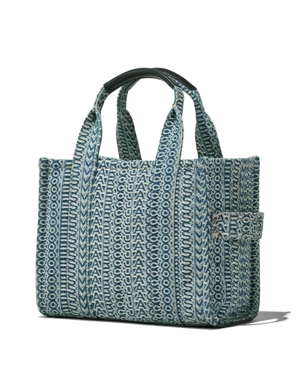 Marc Jacobs The Washed Monogram Kleine Shopper in het Blue