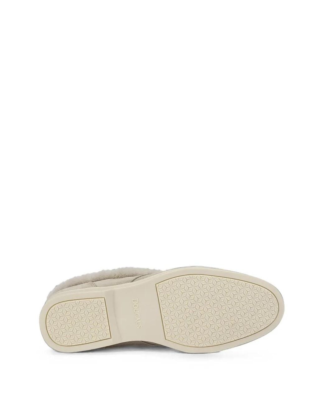Doucal's White Shearling-Trim Suede Desert Boots