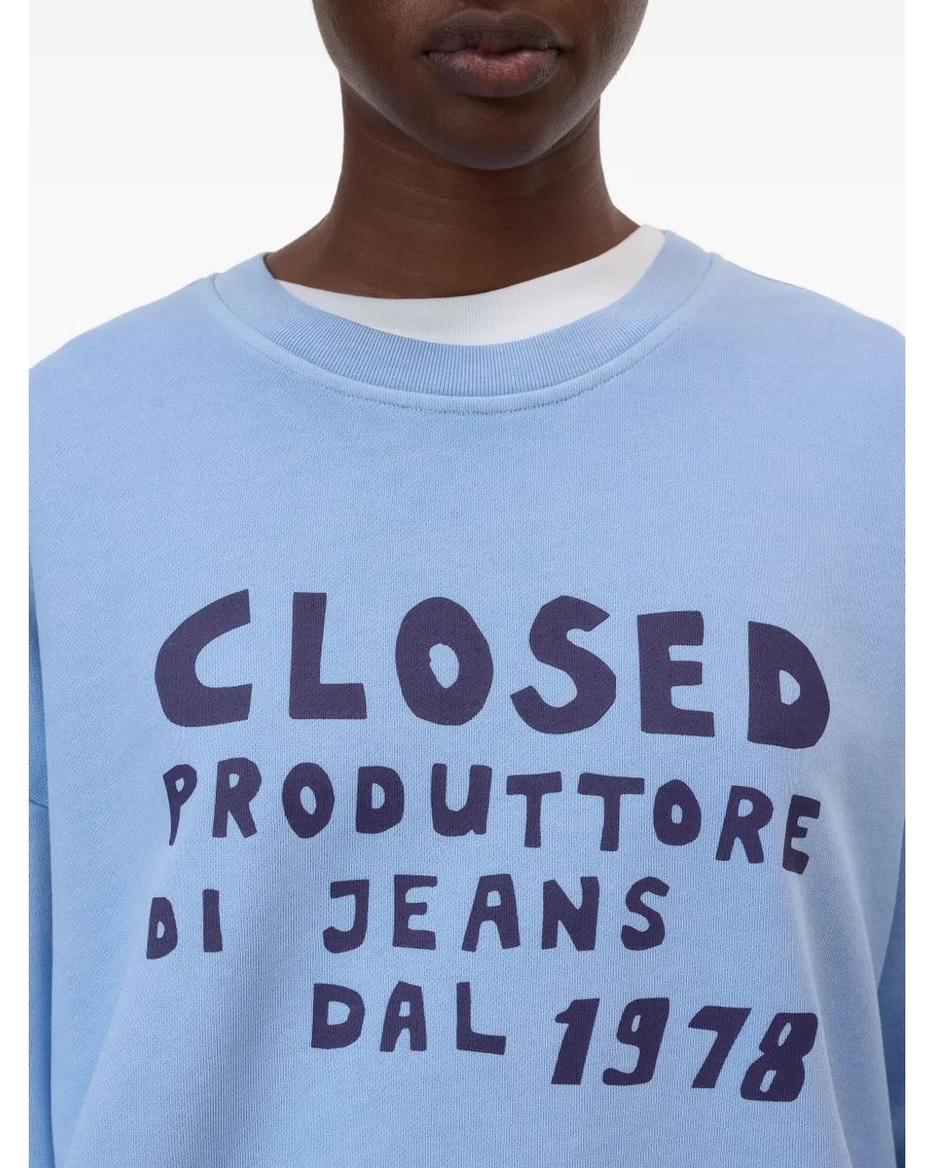 Closed Ruimvallende Trui in het Blue