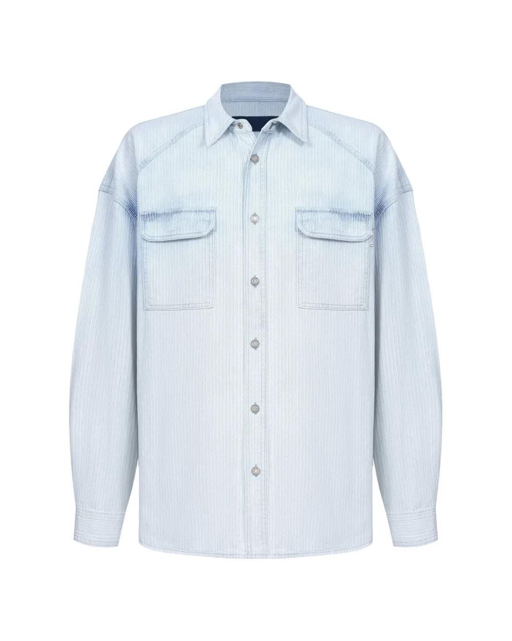 Juun.J Blue Striped Drop-Shoulder Shirt for men