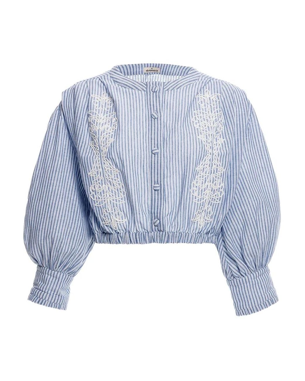 Agua Bendita Blue Isolda Batik Blouse