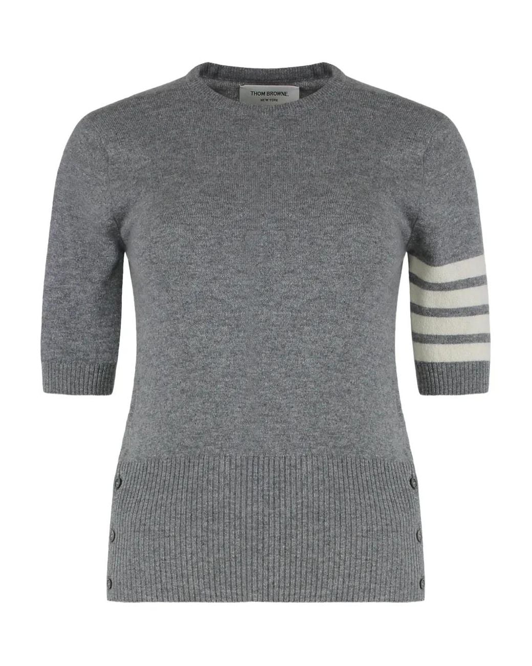 Thom Browne Gray Short-Sleeve Sweater