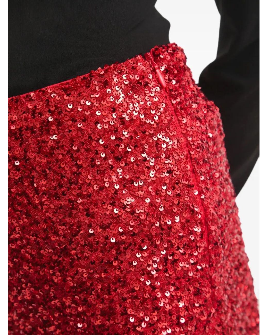 Never Fully Dressed Red Sequin-Embellished Shorts
