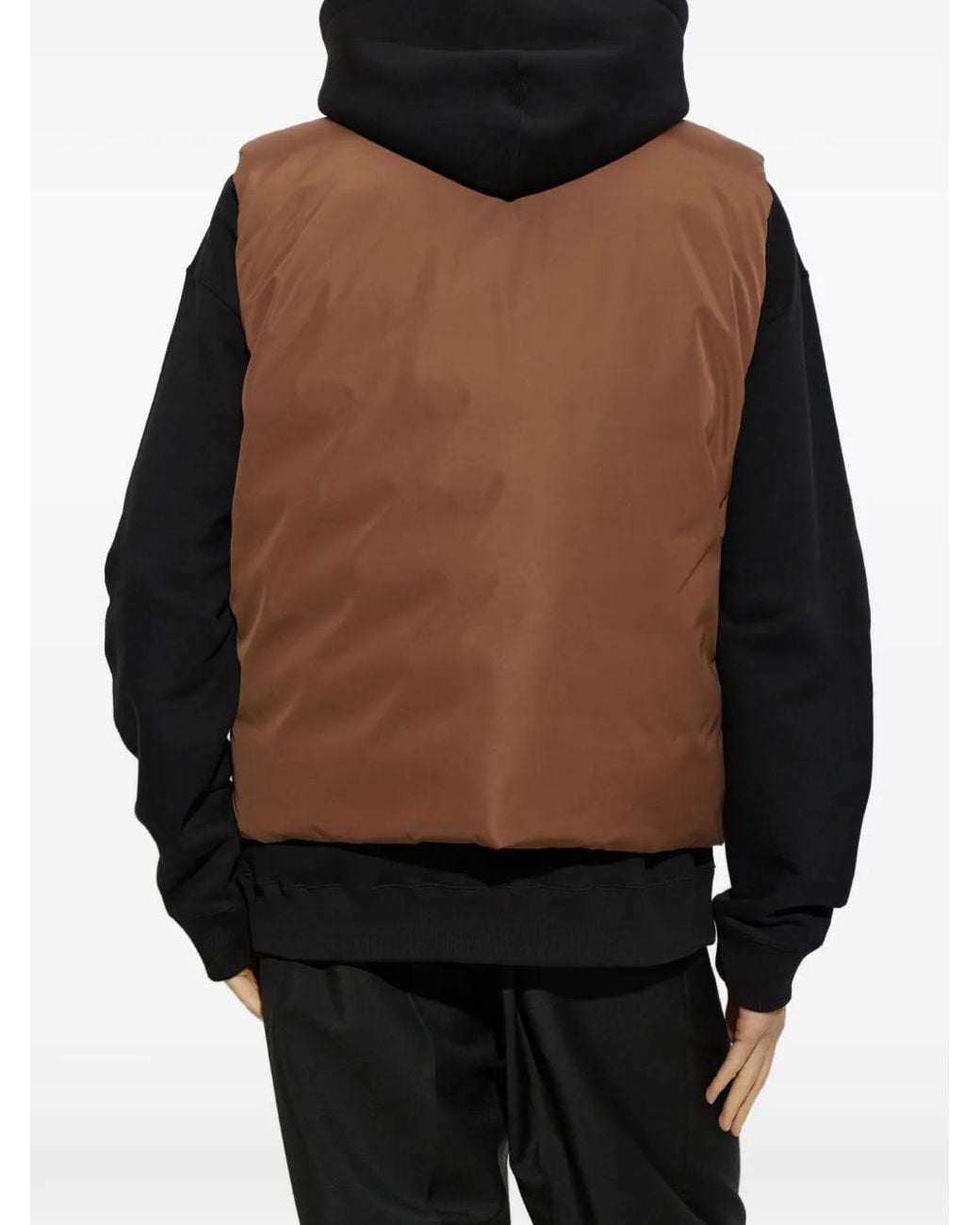 Jil Sander Brown Insulated Zip-Up Gilet for men