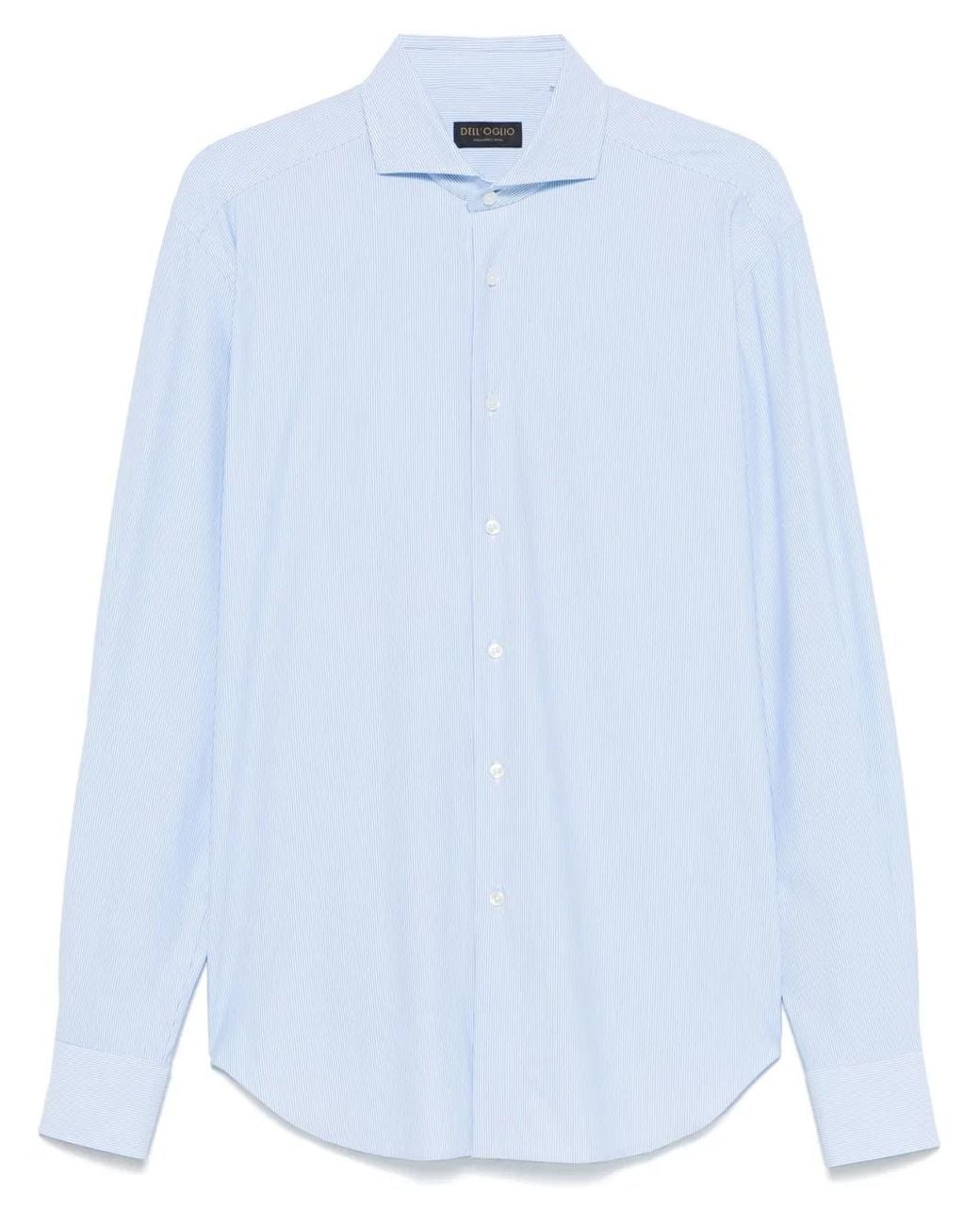 Dell'Oglio Blue Striped Shirt for men