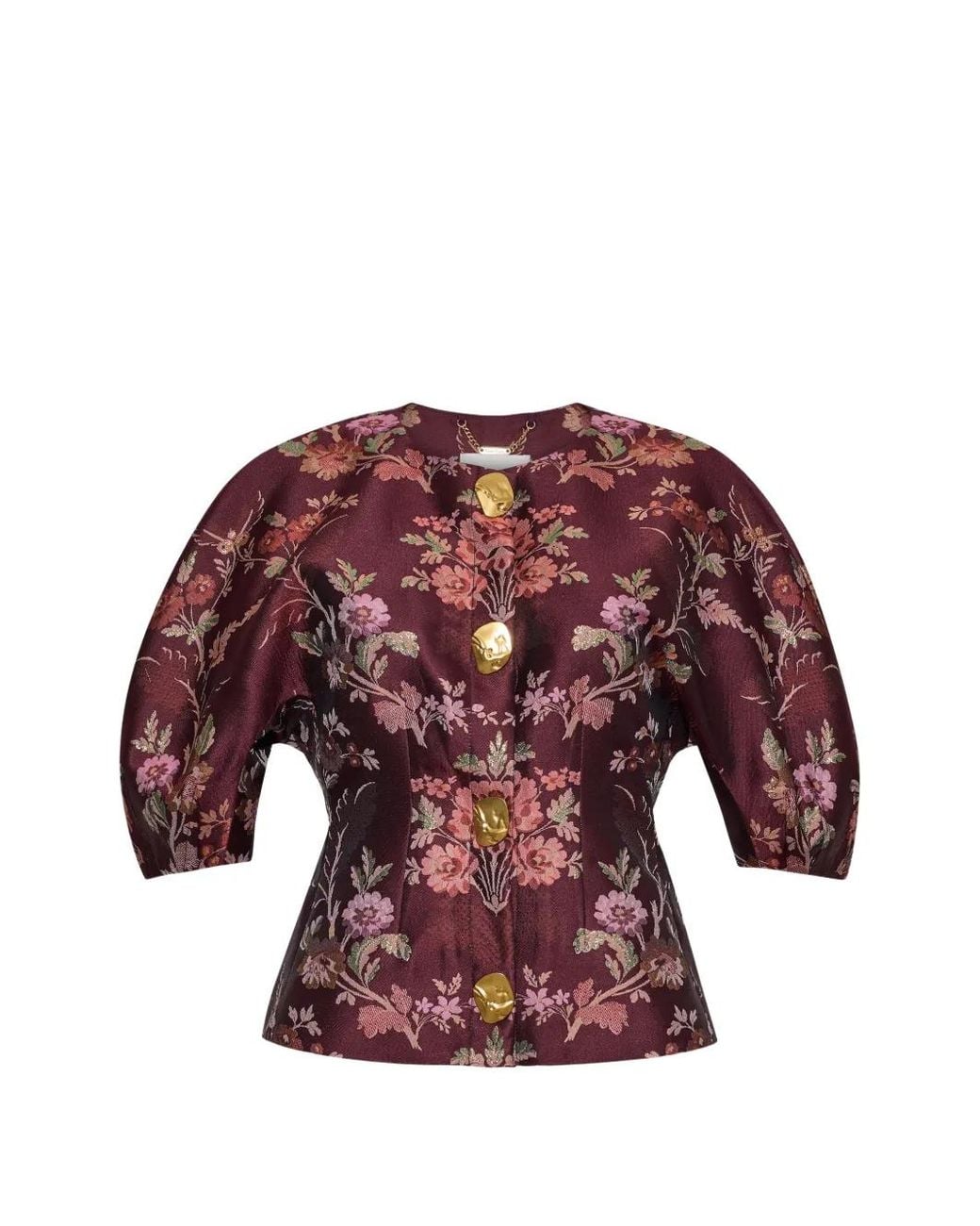 Cara Cara Red Fletcher Floral-Jacquard Top