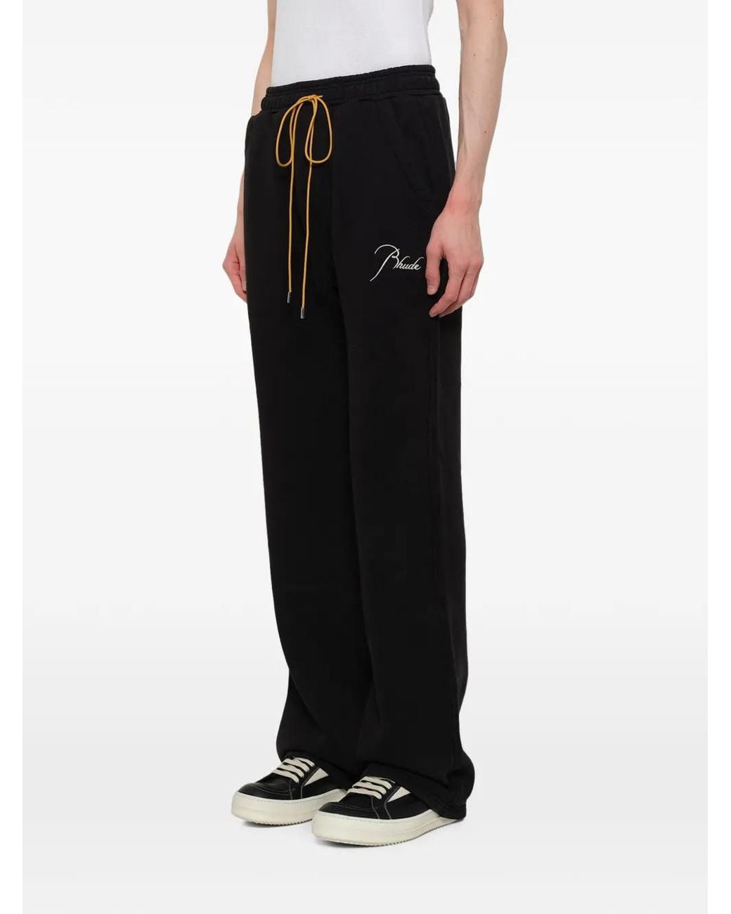 Rhude Black Classique Drawstring Track Pants for men