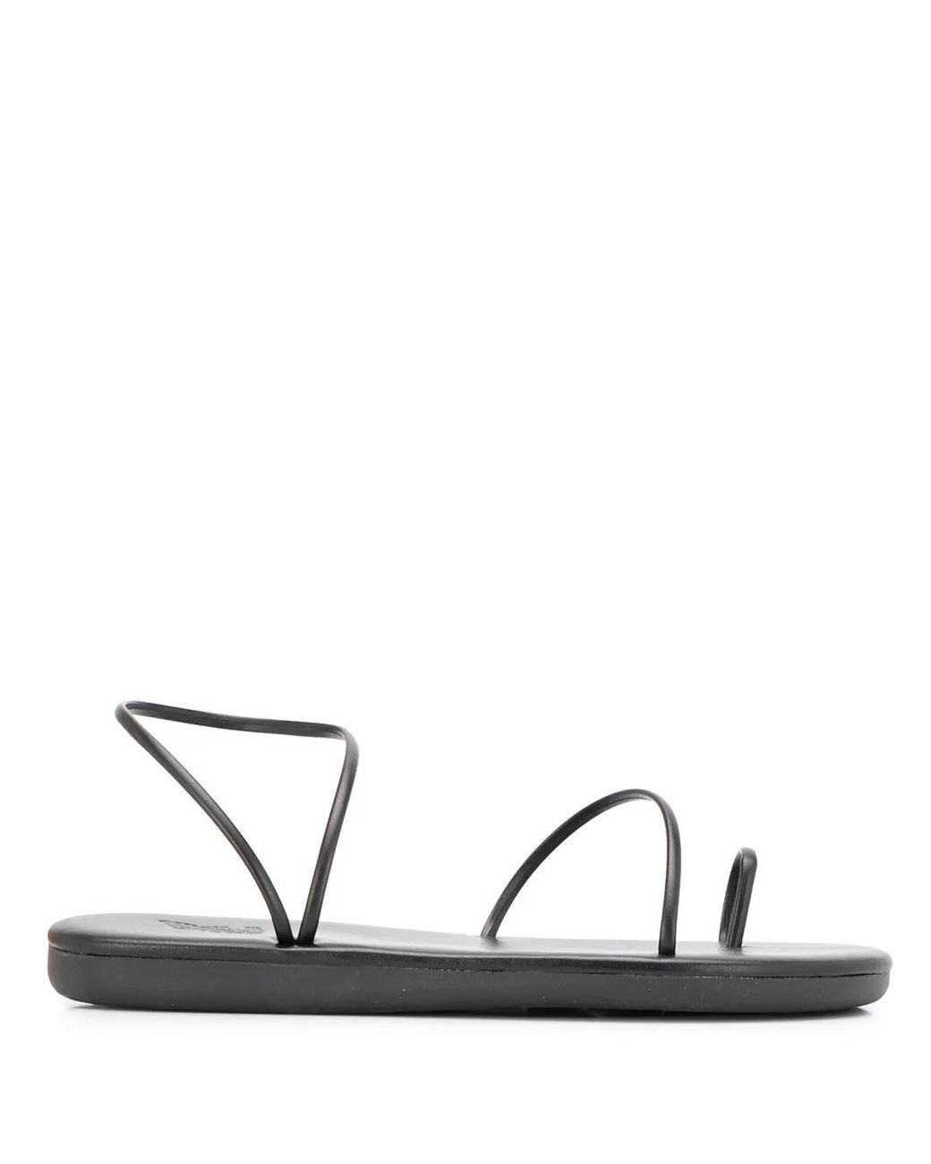 Ancient Greek Sandals Black Kansiz Flat Sandals