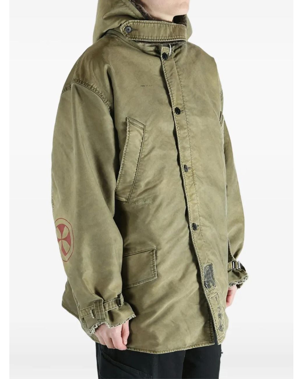 Enfants Riches Deprimes Green Buttoned Hooded Jacket for men
