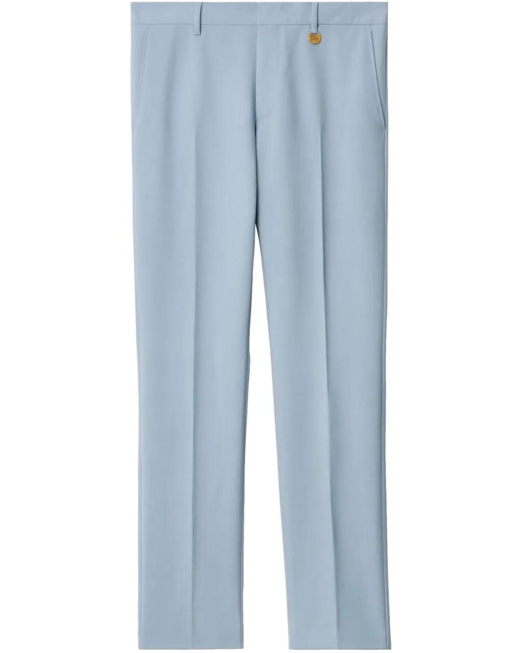 Burberry Blue Wool Tailored Trousers for men