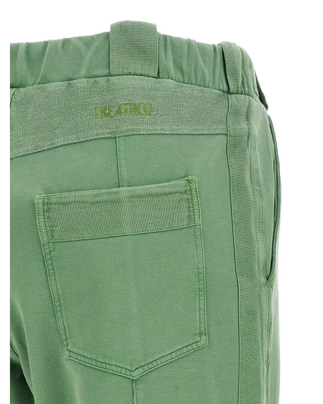 The Attico Green Front-Split Trousers