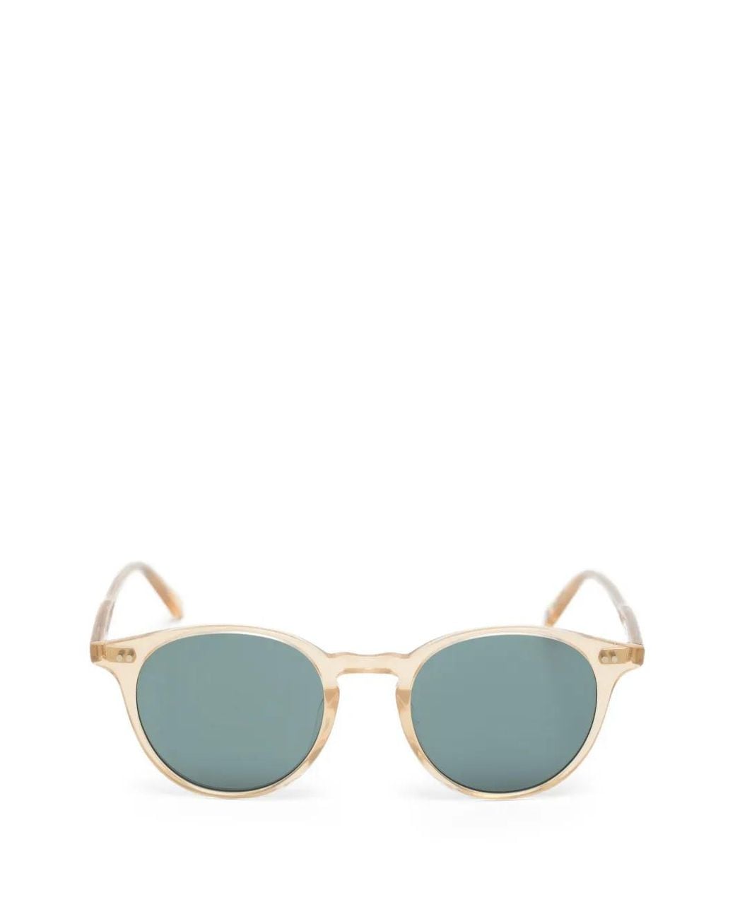Garrett Leight Blue Clune Round-Frame Sunglasses