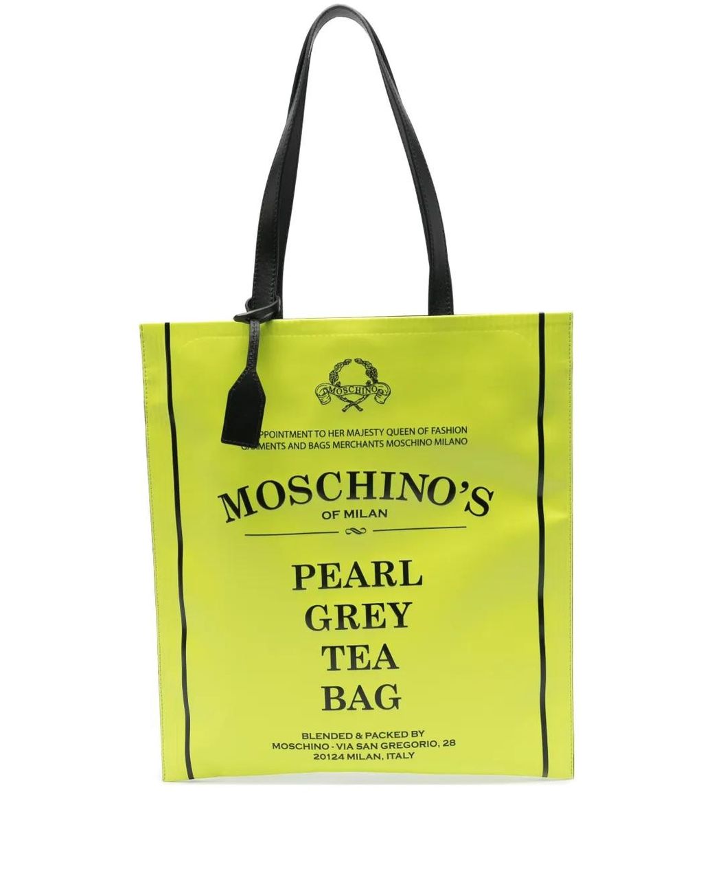 Moschino Yellow Logo-Print Tote Bag