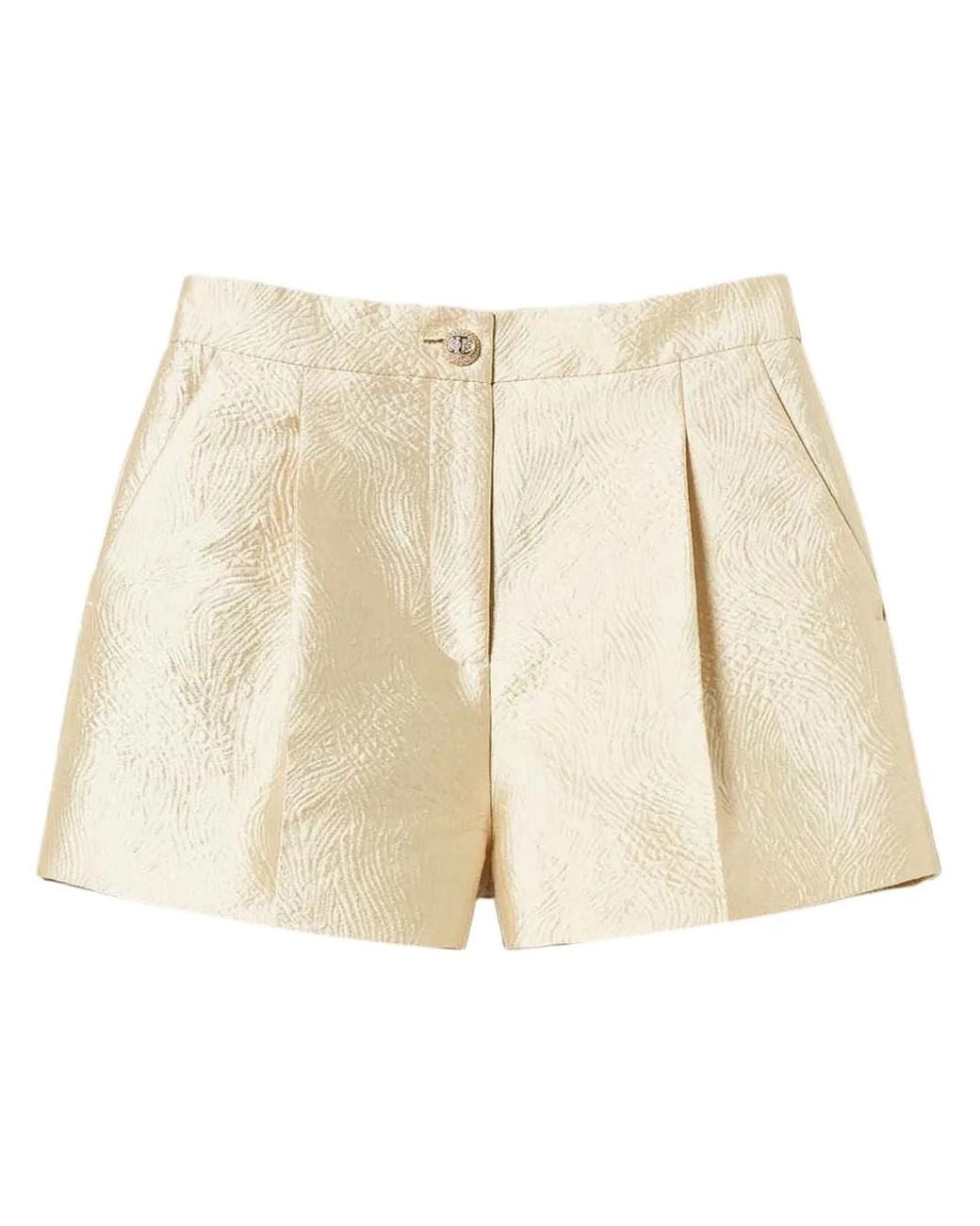 Twinset Natural Brocade Jacquard Shorts