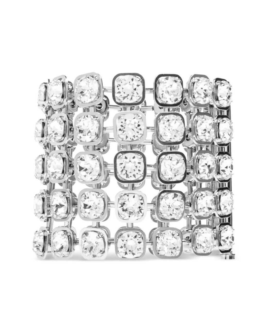 Balenciaga White Rhinestone-Embellished Bracelet