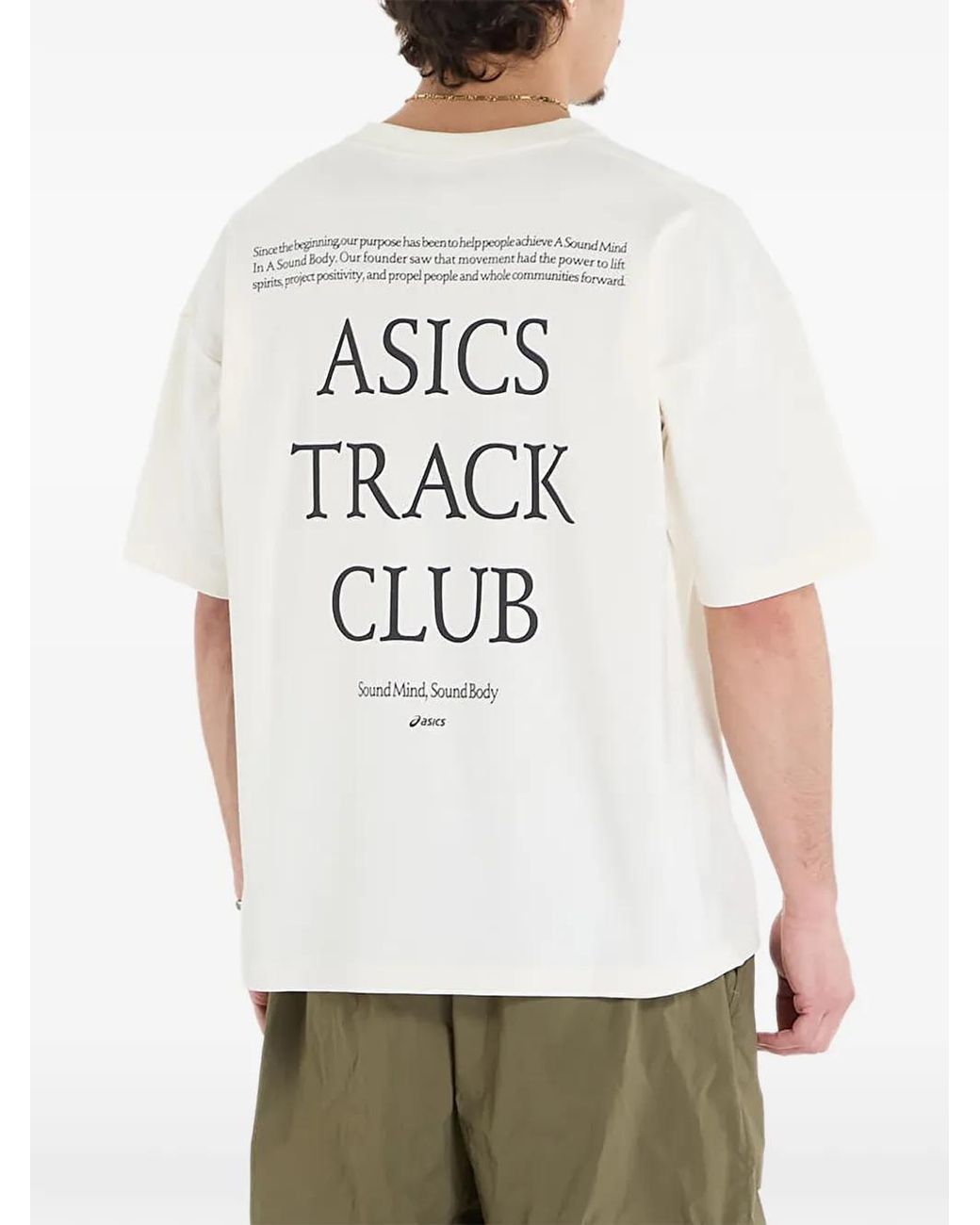 Asics White Track Club Heritage Relaxed T-Shirt