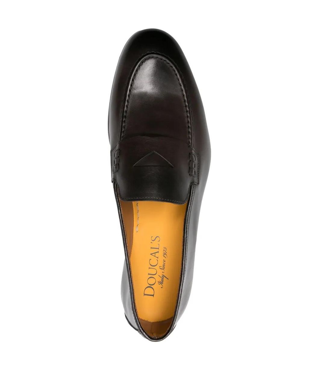 Doucal's Gray Penny-Slot Patent Leather Loafers for men