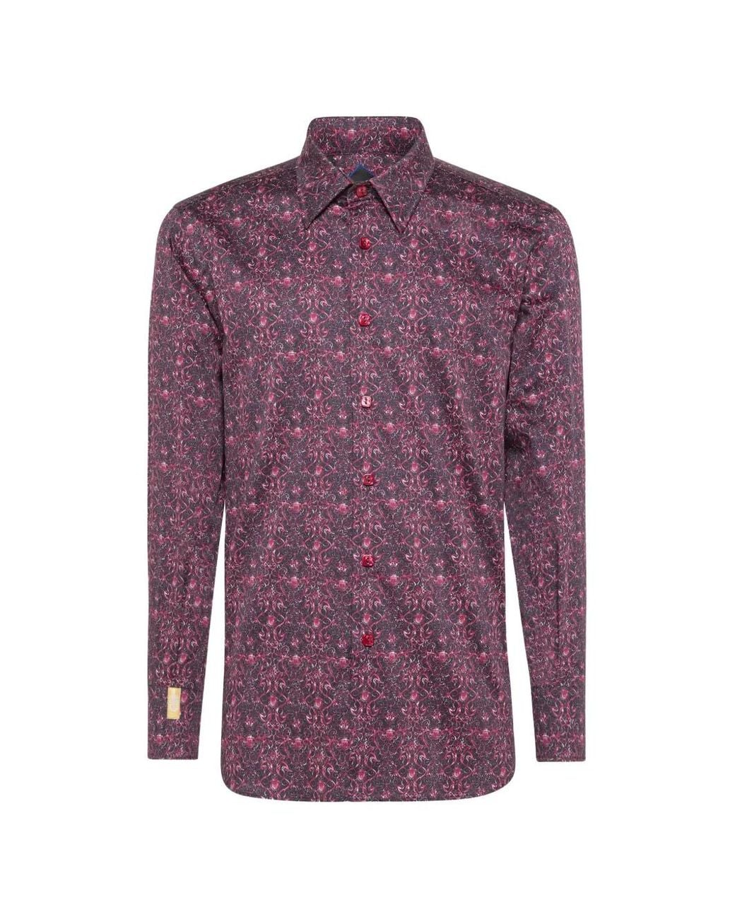 Billionaire Purple Chemise Slim Crest À Imprimé Baroque for men