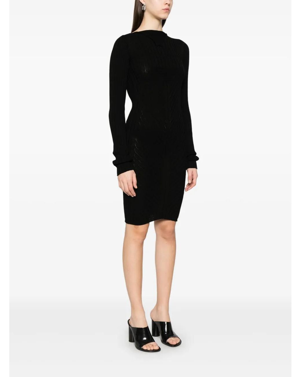 Rick Owens Black Knitted Mini Dress