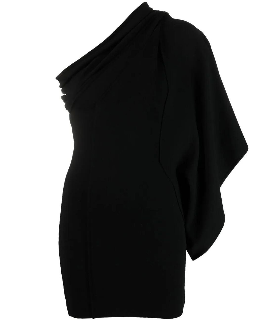 Rick Owens Black Athena Voluminous Cold-Shoulder Dress
