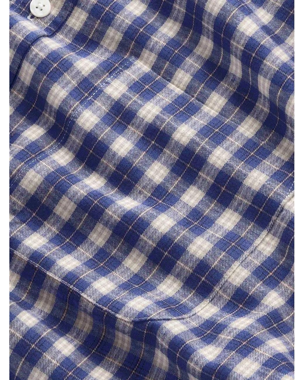 NN07 Blue Brushed Check-Pattern Shirt for men