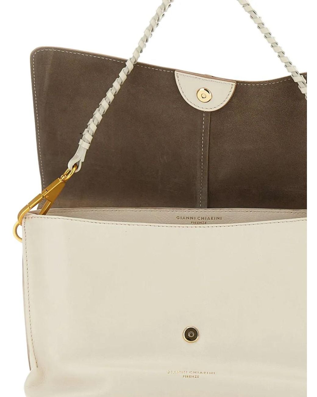 Borsa A Spalla Diva Con Manico Intrecciato di Gianni Chiarini in Natural