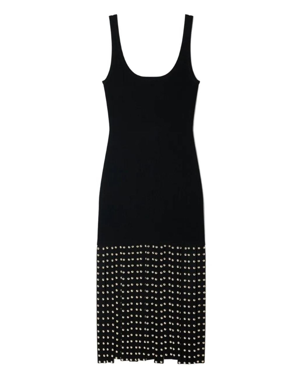 Sandro Midi-Jurk Met Studs in het Black