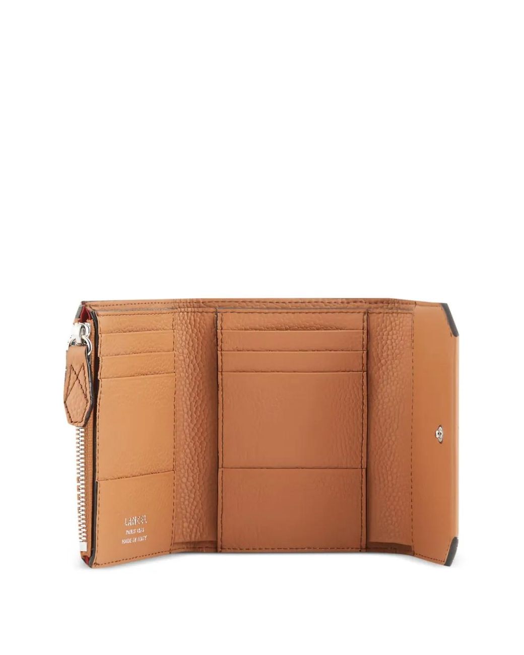 Lancel Brown Minon Flap Compact Wallet