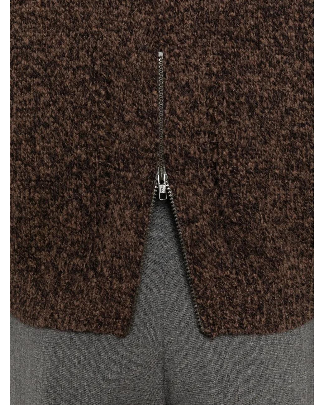 Neera Brown Rear-Zip Sweater