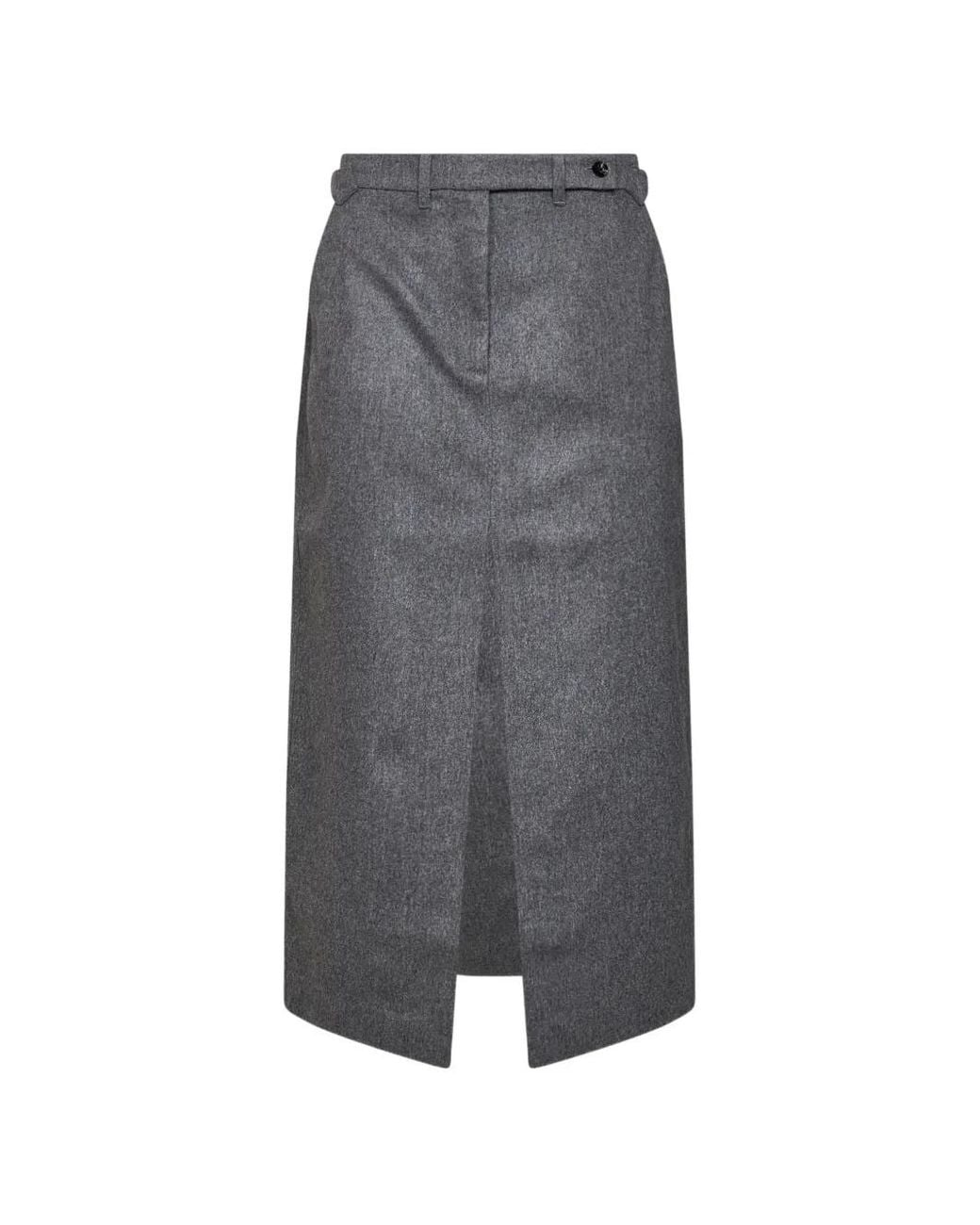 Co. Gray Melange-Effect Midi Skirt