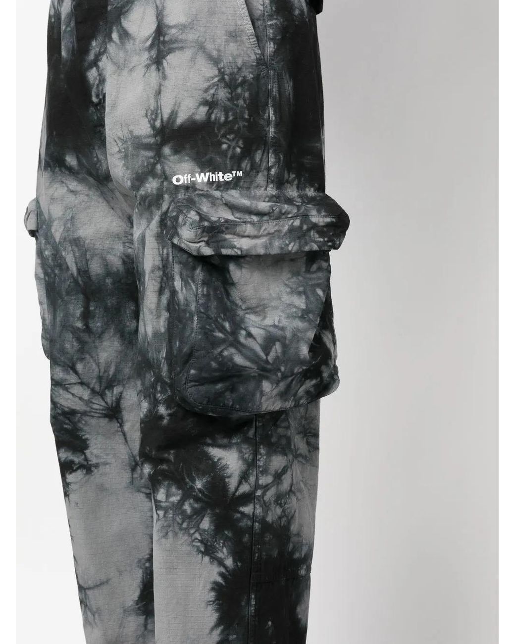 Off-White c/o Virgil Abloh Gray Bounce Tie Dye Cargo Pants Grey for men